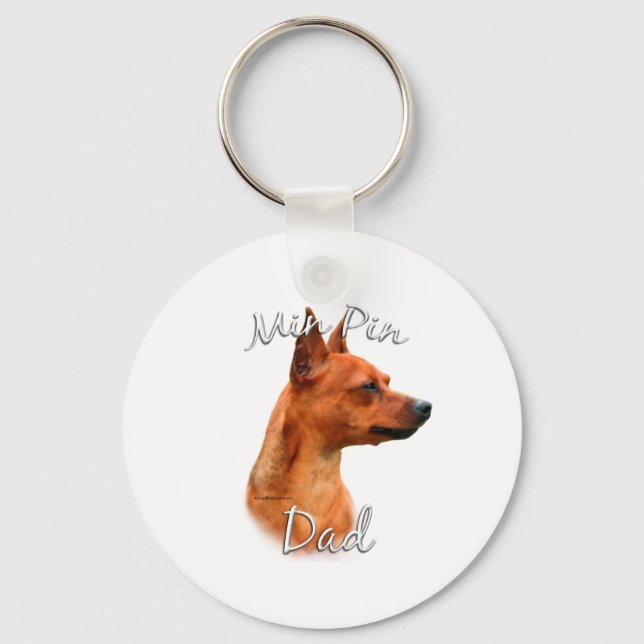 Porte-clés Miniature Pinscher (rouille) Papa 2 (Recto)