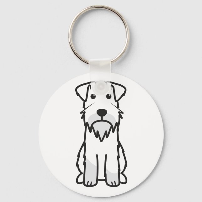 Porte-clés Miniature Schnauzer Dog Cartoon (Recto)