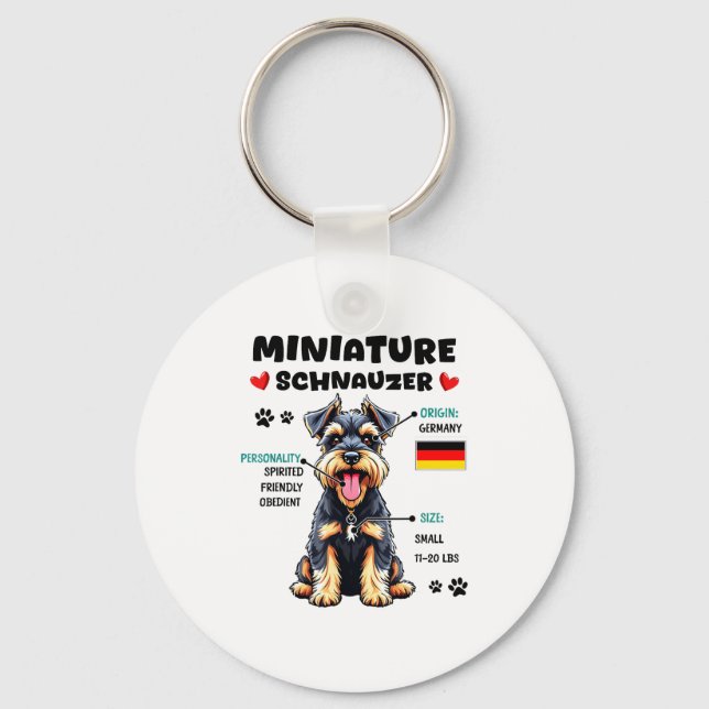 Porte-clés Miniature Schnauzer Owner Funny Mini Schnauzer Lov (Recto)