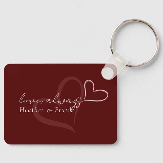 Porte-clés Minimal Modern Romantic Chic Love Always Valentine (Recto)