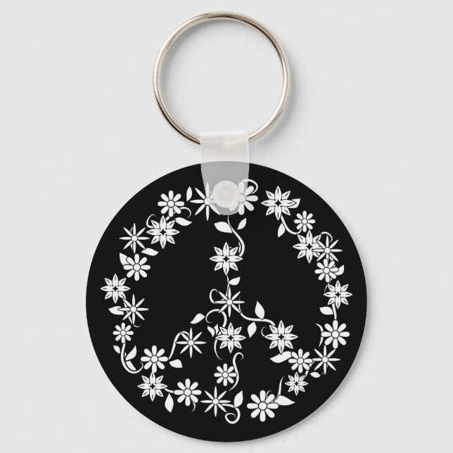 Porte-clés Minimalist Celestial Starburst Peace Sign (Recto)