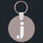Porte-clés Minimalist Monogrammed Initial in Taupe Brown<br><div class="desc">Minimalist Monogrammed Initial in Taupe Brown Keychain - Please message me if you need help with letter placement.</div>