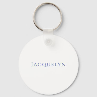 Porte-clés Minimaliste Blanc Bleu Simple Élégant Moderne Nom
