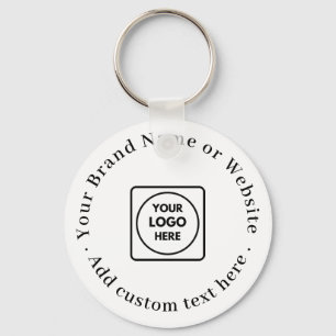 Porte-clés Minimaliste blanc   Logo d'entreprise personnalisé