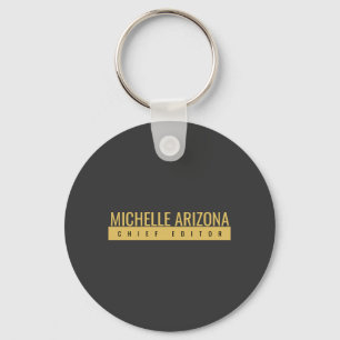 Porte-clés Minimaliste Couleur Noir & Or Moderne Professionne