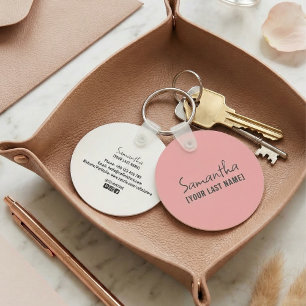 Porte-clés minimaliste féminin   Rose Beige
