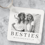 Porte-clés Minimaliste moderne chic Best Friends BFF Photo<br><div class="desc">Design is composed of fun and playful typographiy with sans serif and serif font. Add a custom photo.</div>