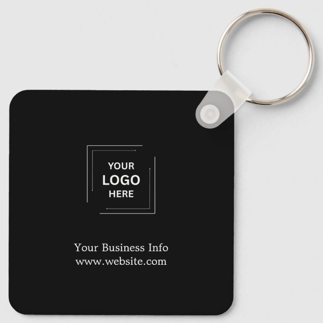 Porte-clés Minimaliste Moderne Noir Promotion Commerciale  (Dos)