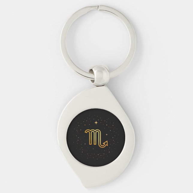 Porte-clés minimaliste Scorpion Zodiaque en Or (Devant)