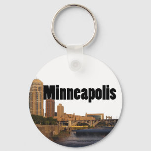 Porte-clés Minneapolis Skyline avec Minneapolis dans le ciel