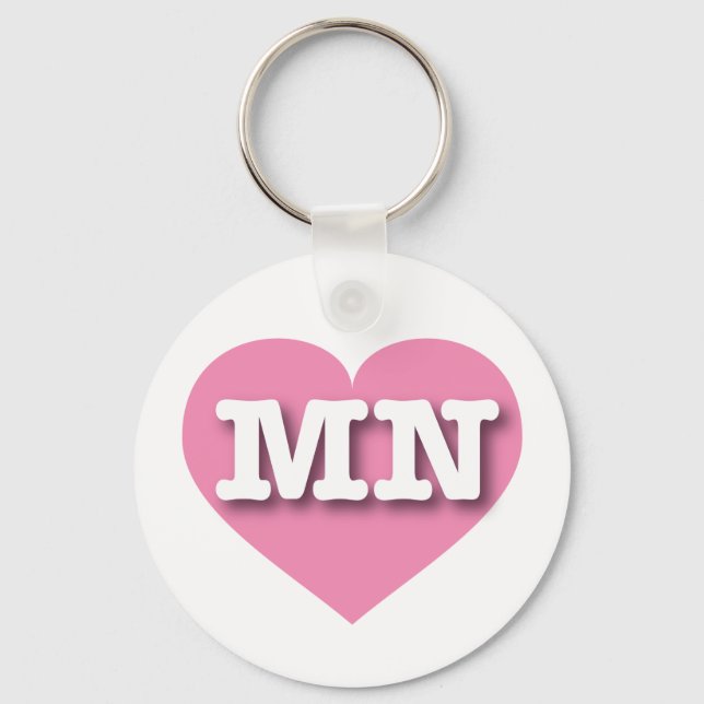 Porte-clés Minnesota Coeur rose - J'aime MN (Recto)