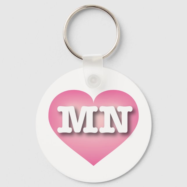 Porte-clés Minnesota Pink Fade Heart - I love MN (Recto)