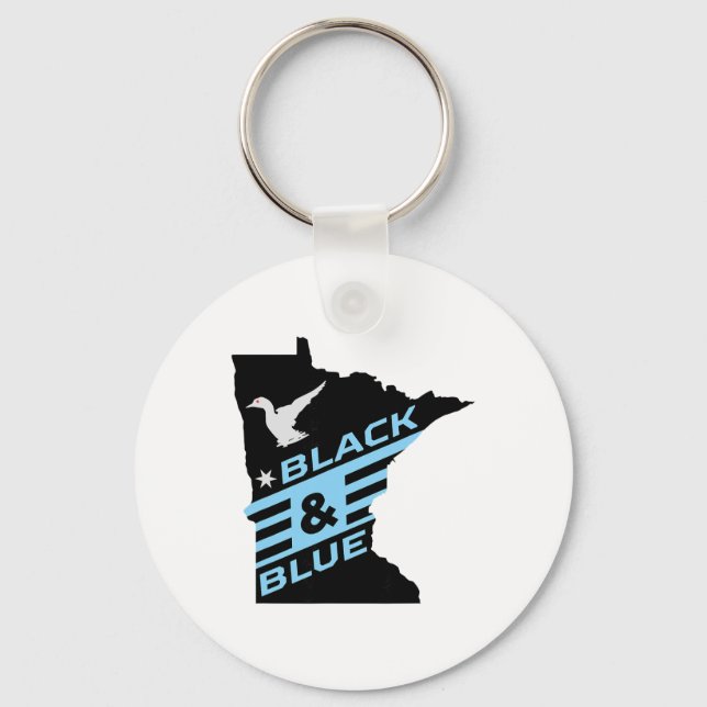 Porte-clés Minnesota Soccer Loon Noir et Bleu  (Recto)