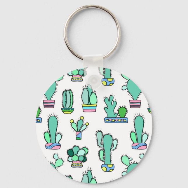 Porte-clés Mint Green Cactus & Succulent Plant (Recto)
