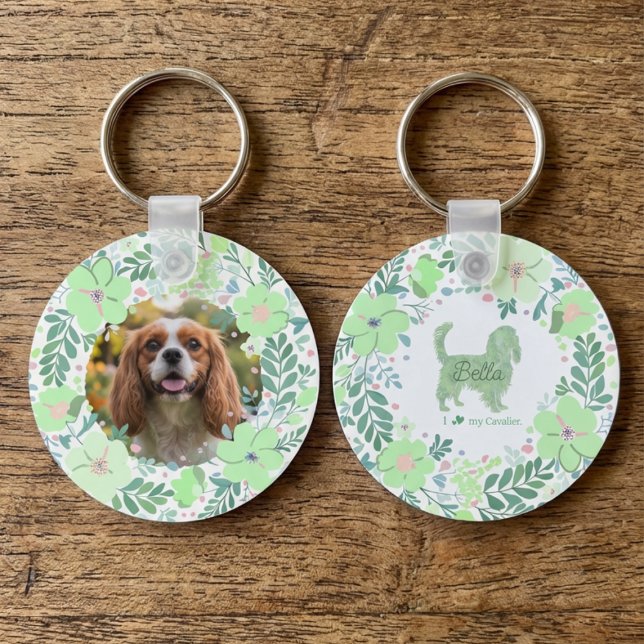 Porte-clés Mint Green Cavalier King Charles Spaniel Custom (Créateur téléchargé)