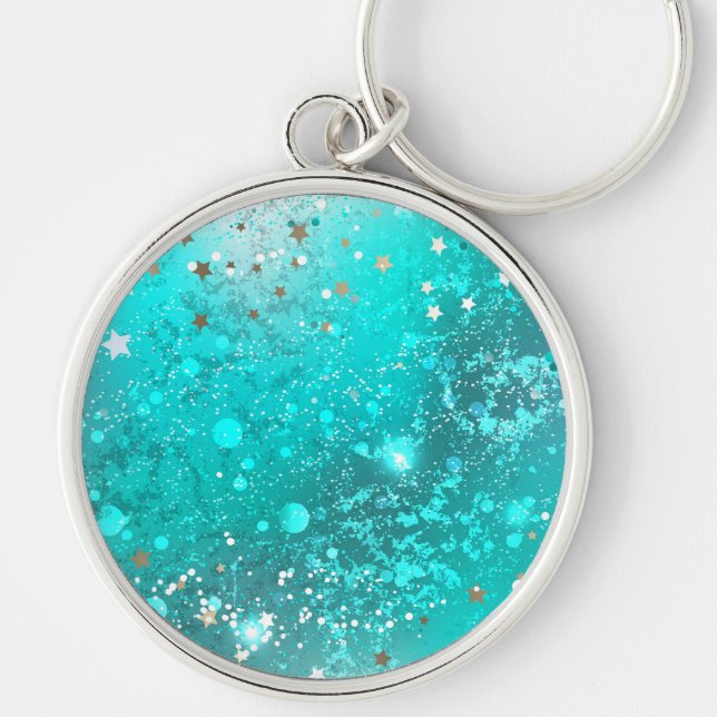 Porte-clés Mint Turquoise Foil Background (Devant)