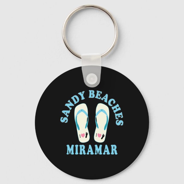 Porte-clés Miramar Vacances Plages De Sable I Heart Flip Flop (Recto)