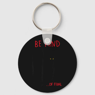 Porte-clés Miroir de chat noir drôle plutôt sauvage gothique