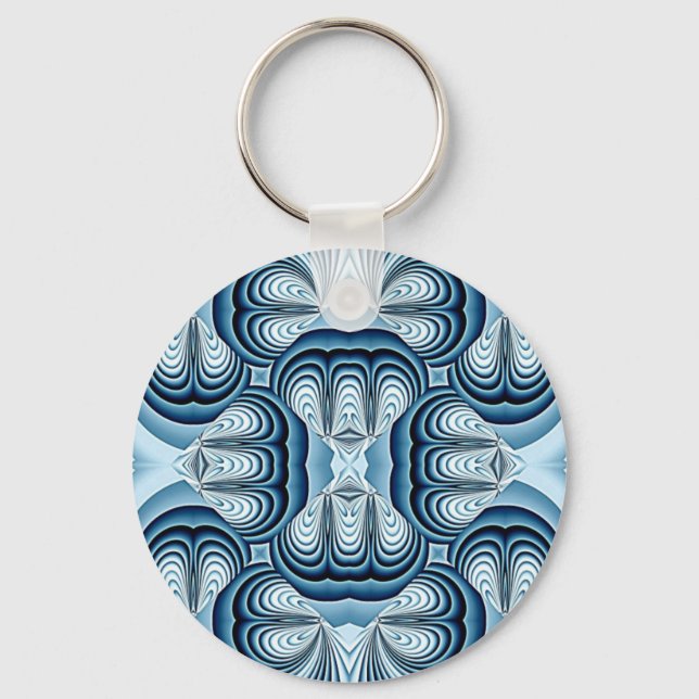 Porte-clés Miroirs Abstraits bleus (Recto)