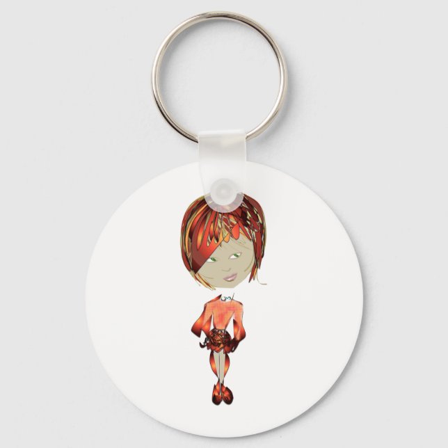 Porte-clés Miss Ginger Art numérique Girl (Recto)
