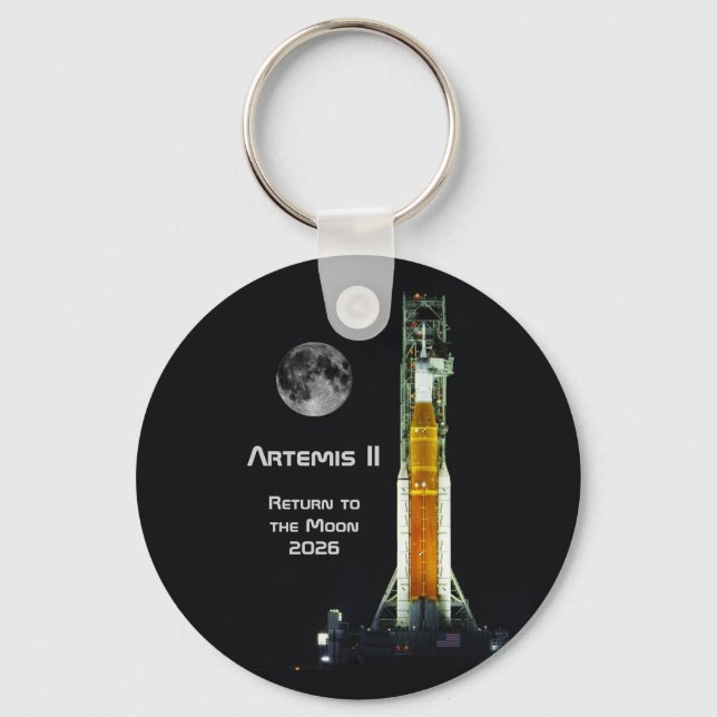 Porte-clés Mission Artemis II sur la Lune (Recto)