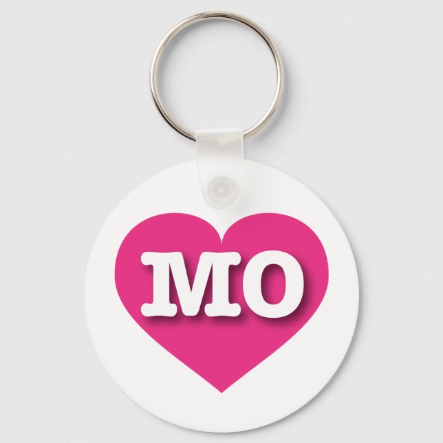 Porte-clés Missouri Hot Pink Heart - J'aime MO (Recto)