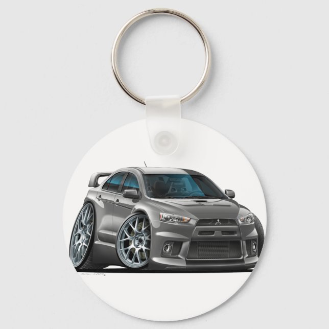 Porte-clés Mitsubishi Evo Grey Car (Recto)