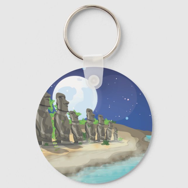 Porte-clés Moai de l'île de Pâques (Recto)