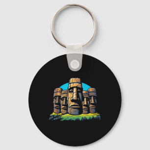 Porte-clés Moai Heads Pâques Ile de Pâques Jour de Pâques Mig