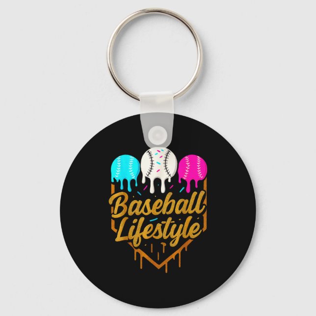 Porte-clés Mode de vie baseball, glace à l'égouttement de bas (Recto)