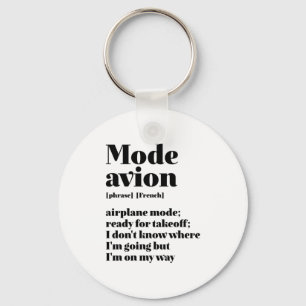 Porte-clés Mode de voyage français inspiré Avion Avion