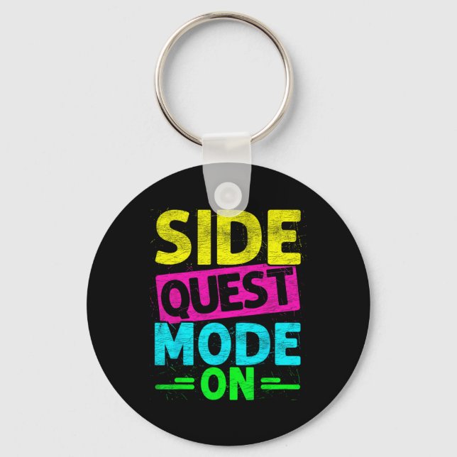 Porte-clés Mode Quête Secondaire Activé Drôle Rave Edm Festiv (Recto)