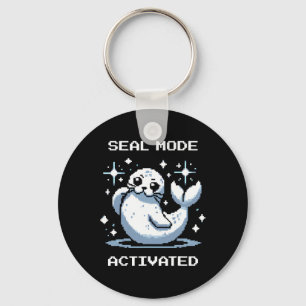 Porte-clés Mode Sceau Activé Pixel Art Sceau Style Rétro Game