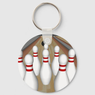 Porte-clés modèle 3D : Goupilles de bowling sur la ruelle :