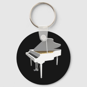 Porte-clés modèle 3D : Piano à queue blanc :