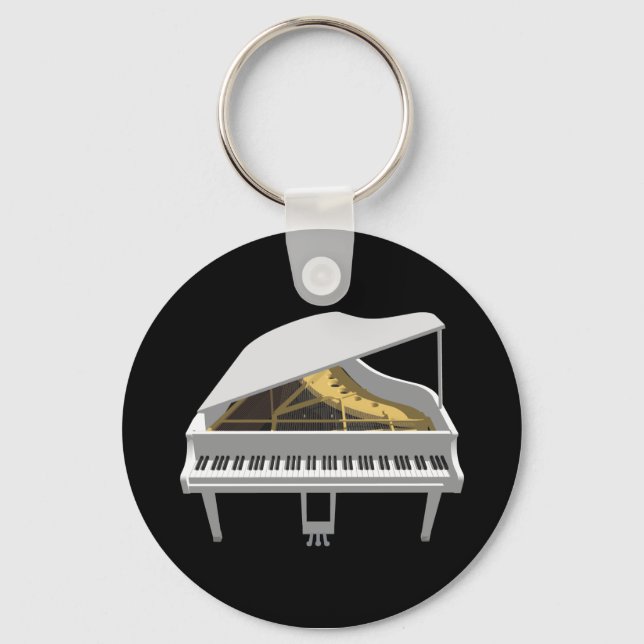 Porte-clés Modèle 3D : Piano à queue blanc : (Recto)