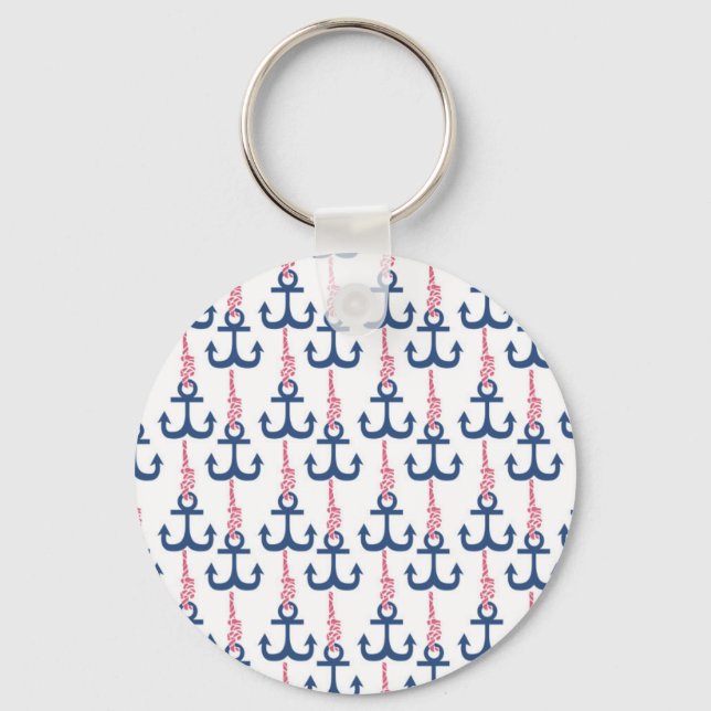 Porte-clés Modèle d'ancre vintage Ahoy. (Recto)