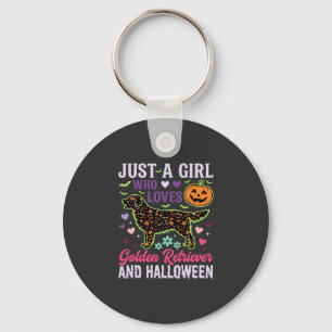 Porte-clés Modèle de chien citrouille fille Halloween Golden