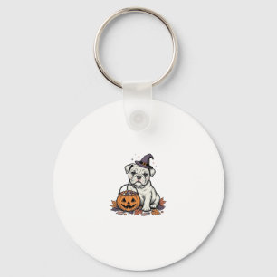 Porte-clés Modèle de citrouille de bouledogue d'Halloween gra