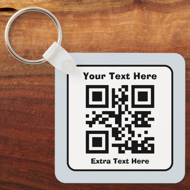 Porte-clés Modèle de code QR scannable avec texte modifiable (Recto)