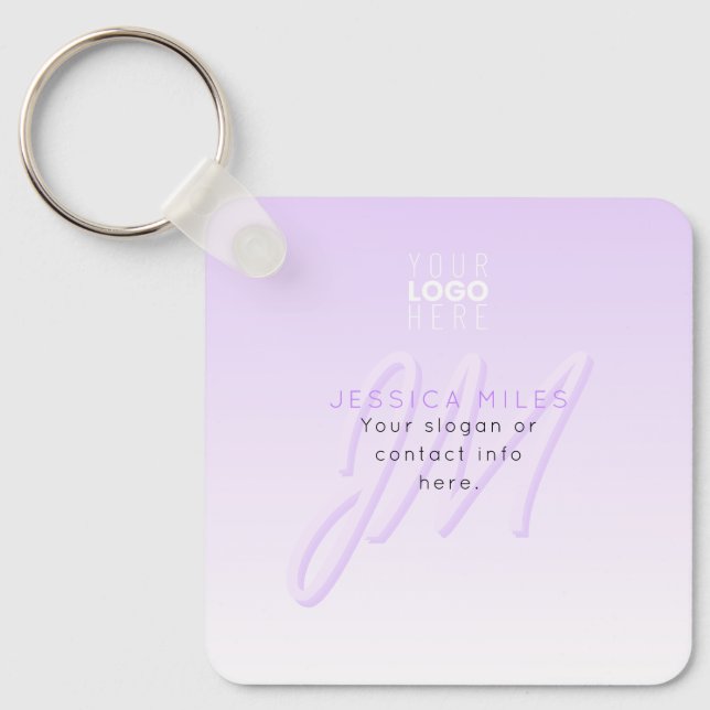 Porte-clés Modèle de nom professionnel et de slogan | Violet  (Recto)