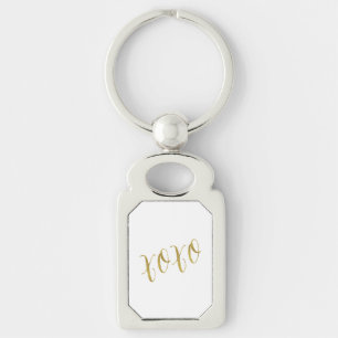 Porte-clés Modèle de Parties scintillant XOXO Quote Faux Gol
