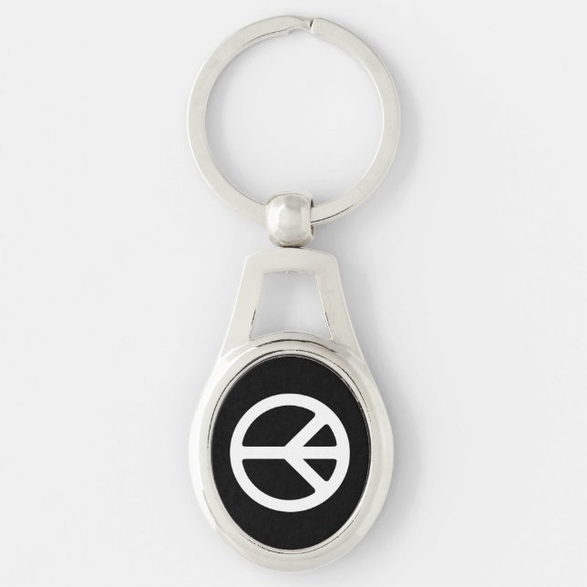 Porte-clés Modèle de symbole de paix blanc (Devant)