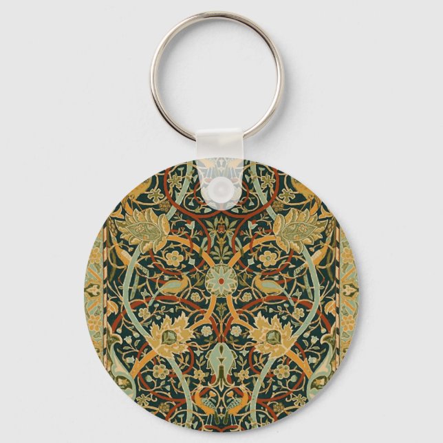 Porte-clés Modèle de tapisserie forestière de William Morris  (Recto)