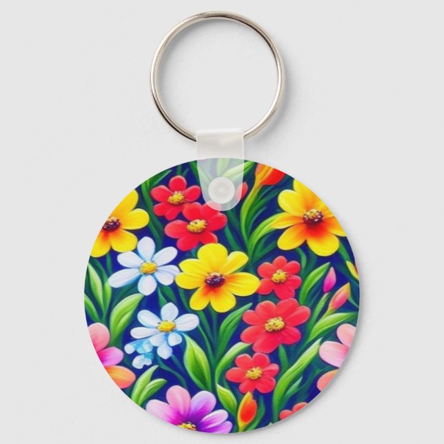 Porte-clés Modèle floral coloré (Recto)