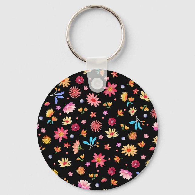 Porte-clés Modèle floral lunaire (Recto)
