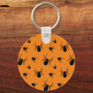 Porte-clés Modèle Halloween araignées Noir et Orange