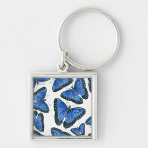 Porte-clés Modèle motif de papillon bleu morpho