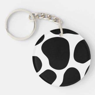 Porte-clés Modèle noir et blanc d'impression de vache