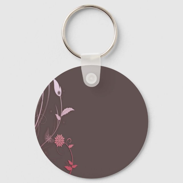Porte-clés modèle personnalisable Brown et rose (Recto)